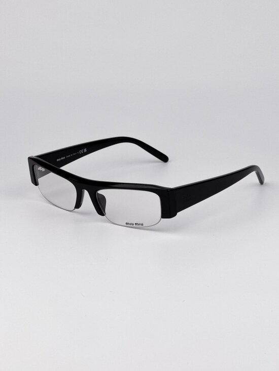 Miu Miu Women’s Eyeglasses Black Rectangle Frames MUB07S 16K08N NEW main image 5